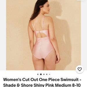 Shade & Shore Women's Shiny Pink One Piece Swimsuit